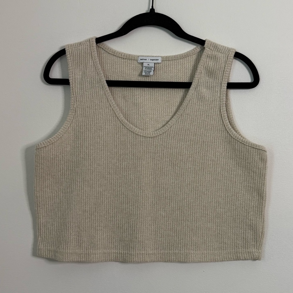 Women's Cream Knit Tank Top